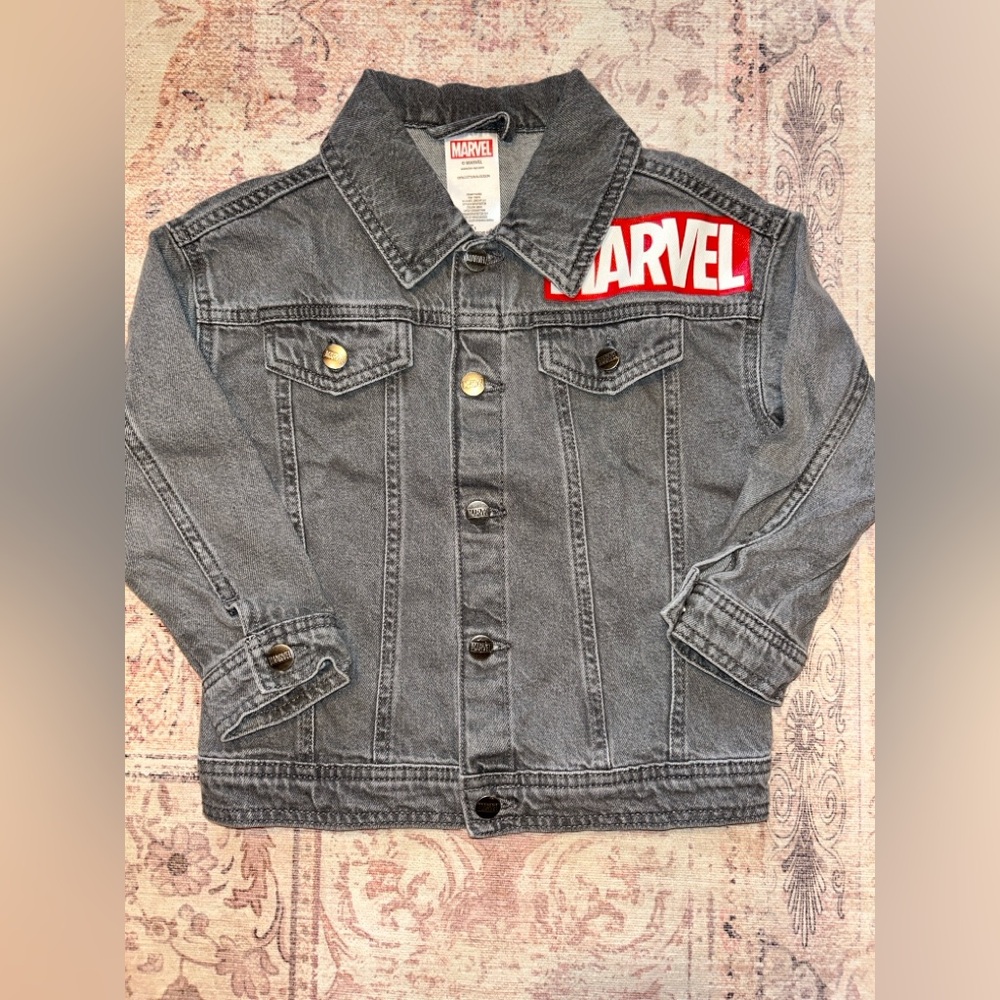 Kids Marvel Gray Denim Jean Jacket (Size 5)